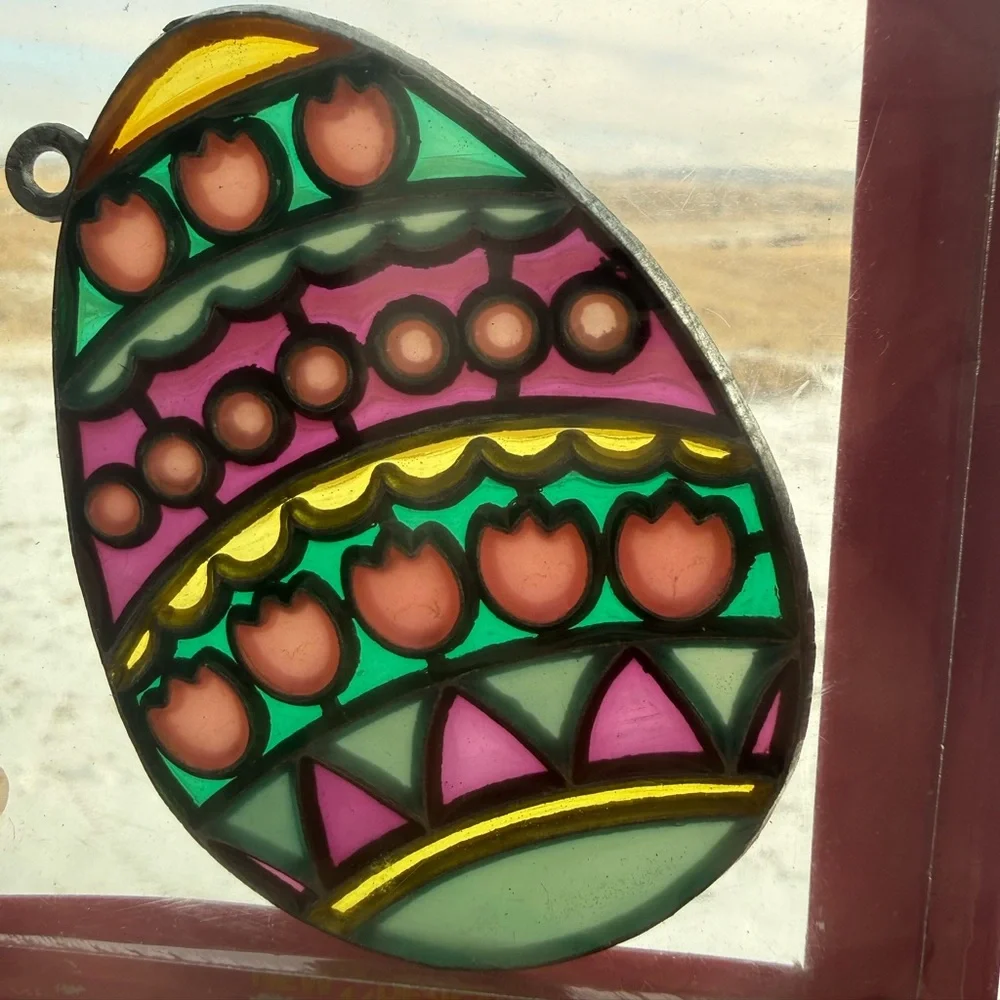 Vintage New Design Easter Sun Catcher lot of 4 Bunny Basket‎ Egg Chick